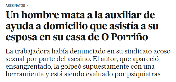 Condenamos el asesinato machista de O Porriño